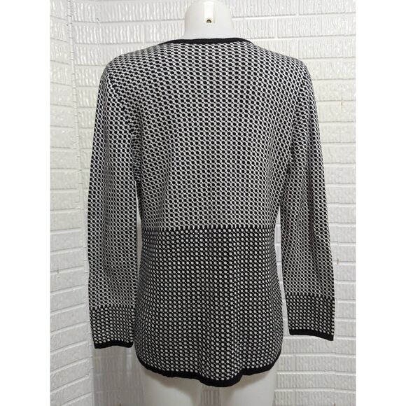 Pendleton Women's Black White Pattern Cotton Soft Knit Cardigan Sweater SP - Picture 4 of 7